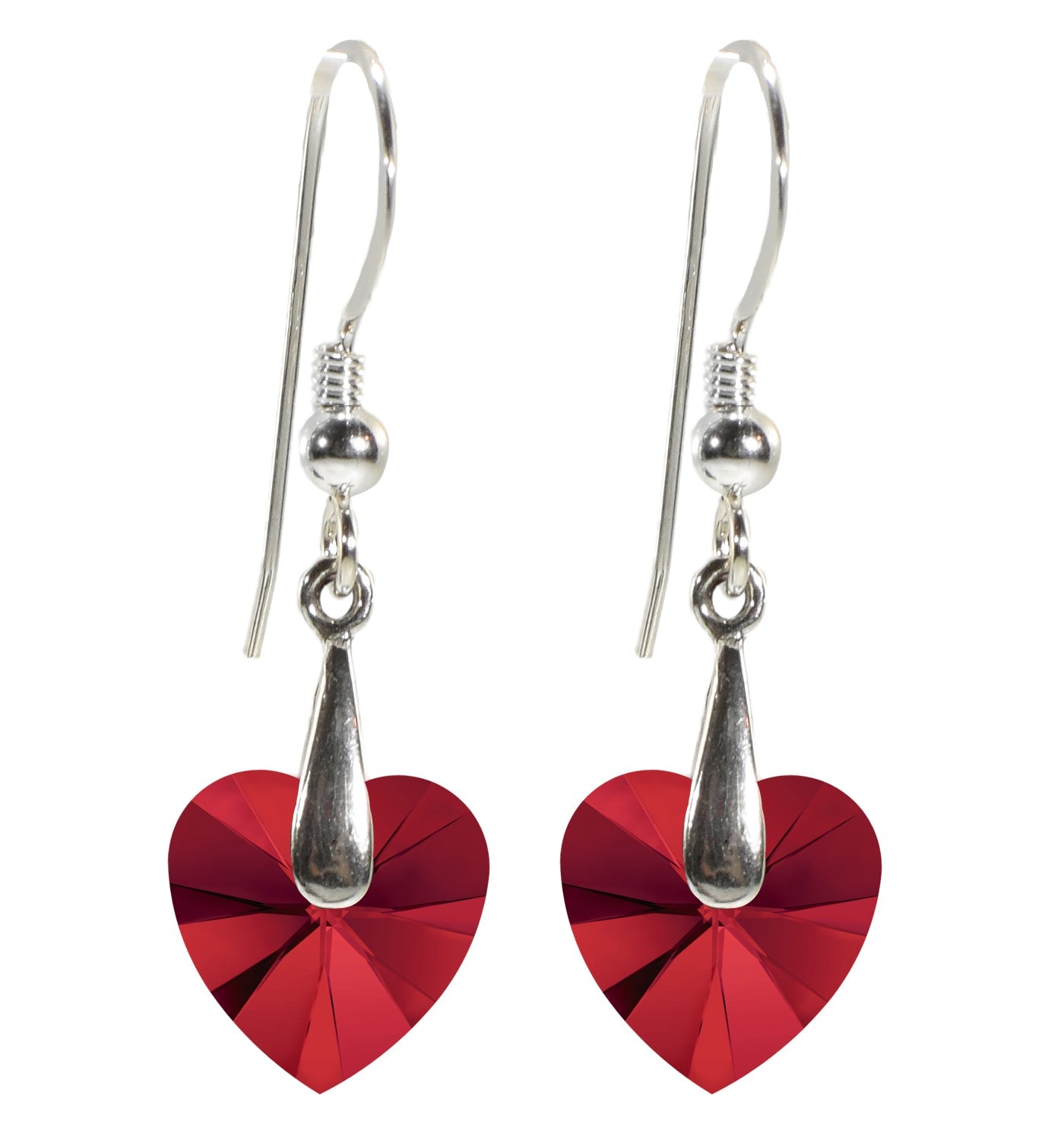 I Love You Necklace and Crystal Earrings Heart Jewelry Set