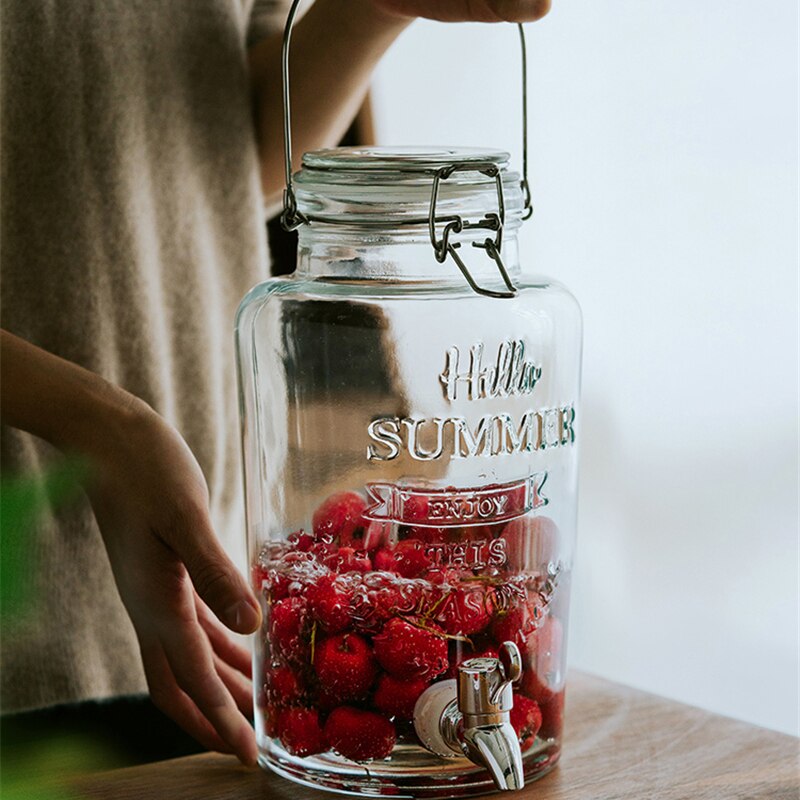 Retro Embossed Jar Drink Dispenser