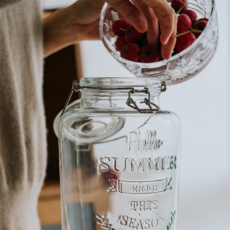 Retro Embossed Jar Drink Dispenser